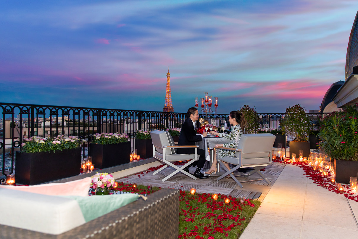 Peninsula Hotel Paris Luxury Surprise Proposal the secret table Peninsula
